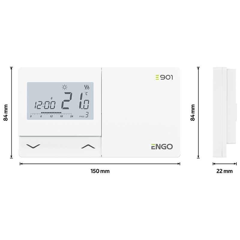 E901 - Programmierbarer, kabelgebundener Temperaturregler Engo Controls