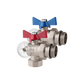 Corner ball valve connection set for heating circuit manifolds – space-saving & efficient!