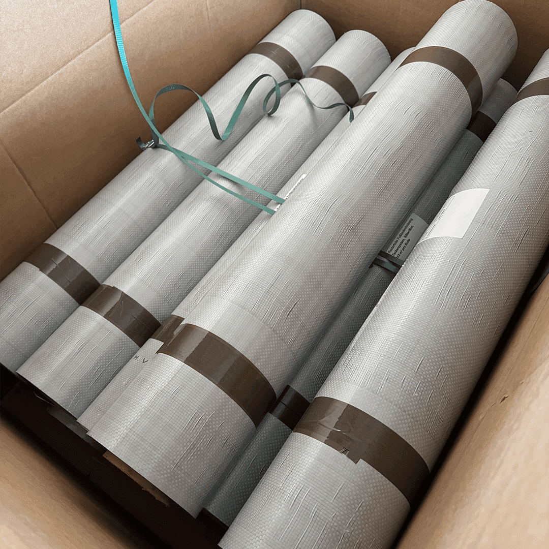 Rasterfolie für Fußbodenheizung mit Bändchengewebe im Karton