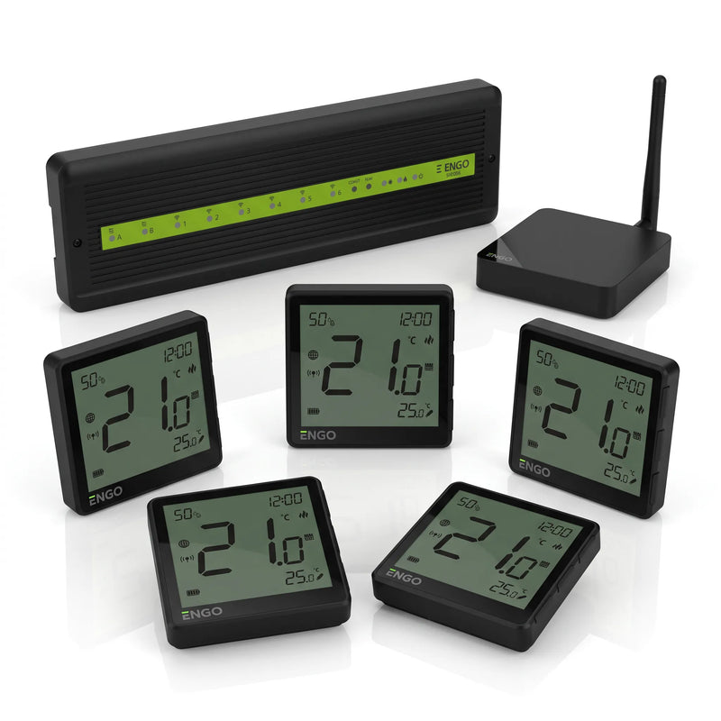 ZigBee Fußbodenheizung Steuerung nachrüsten – Smart-Home-Set mit EONE Thermostaten, Klemmleiste & Gateway Engo Controls