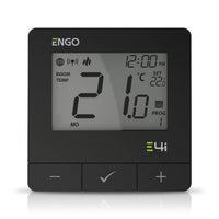 E4i-B WLAN-Raumthermostat Aufputz schwarz – ENGO Thermostat für Fußbodenheizung, Frontansicht