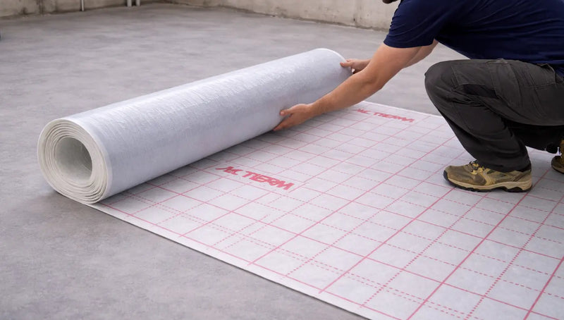 Fußbodenheizung mit Klettsystem Verlegung