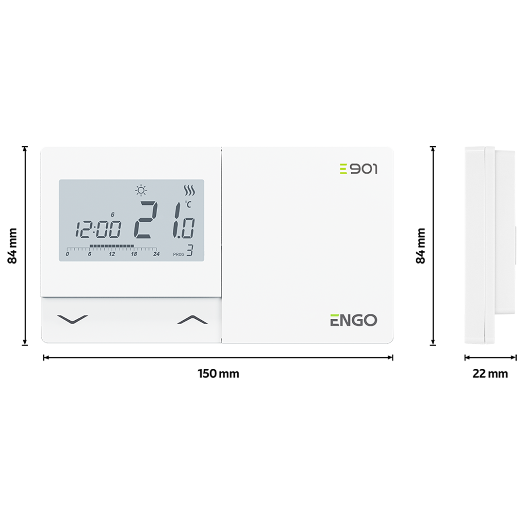 E901 - Programmierbarer, kabelgebundener Temperaturregler Engo Controls