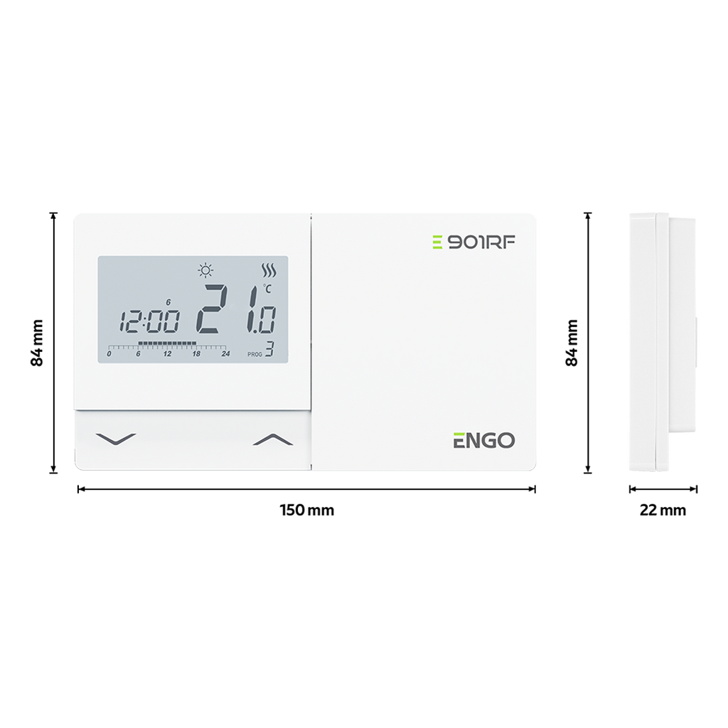 E901-RF – Kabelloses Funk-Thermostat 868 MHz Engo Controls