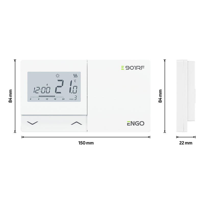 E901-RF – Kabelloses Funk-Thermostat 868 MHz Engo Controls