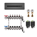 Heizkreisverteilerset 2-12 Kreise inkl. Verteiler, Klemmringverschraubungen, Stellantriebe, Kugelhahn-gerade & Regelklemmleiste