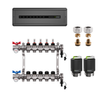 Heizkreisverteilerset 2-12 Kreise inkl. Verteiler, Klemmringverschraubungen, Stellantriebe, Kugelhahn-gerade & Regelklemmleiste