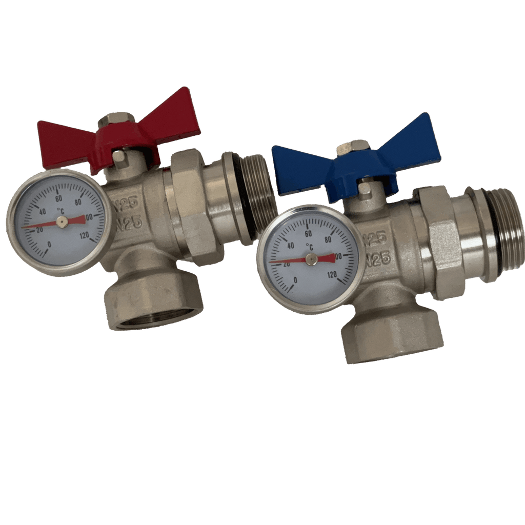 Eckkugelhahn-Anschluss-Set für Heizkreisverteiler – Platzsparend & effizient! Wigell