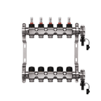 Heizkreisverteilerset 2-12 Kreise inkl. Verteiler, Klemmringverschraubungen, Stellantriebe, Kugelhahn-gerade & Regelklemmleiste