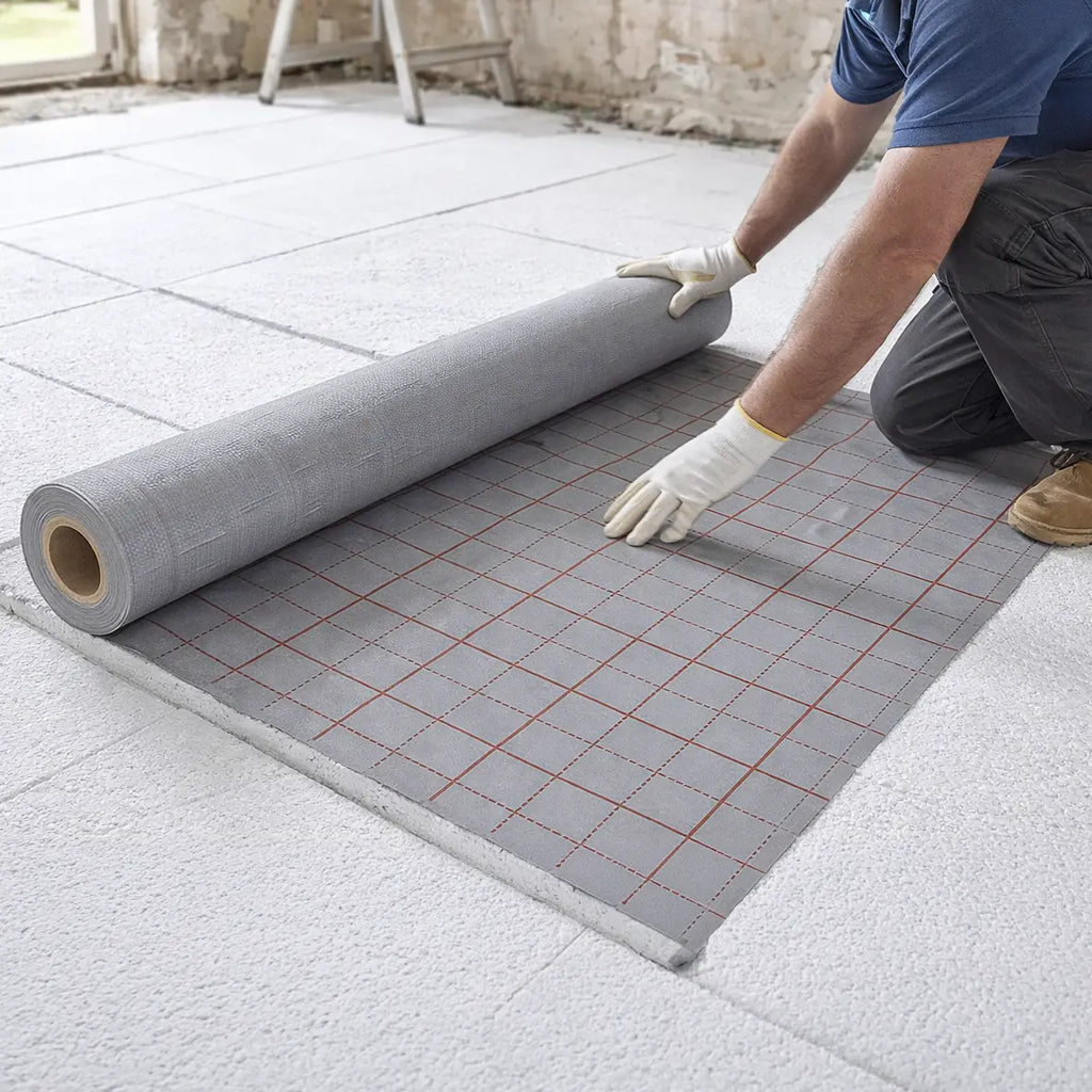 Rasterfolie für Fußbodenheizung mit Bändchengewebe – Meterware MC Therm Systemtechnik