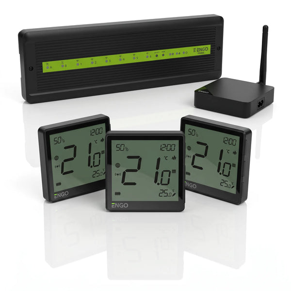 ZigBee Fußbodenheizung Steuerung nachrüsten – Smart-Home-Set mit EONE Thermostaten, Klemmleiste & Gateway Engo Controls