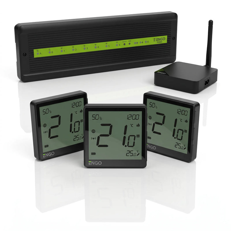 ZigBee Fußbodenheizung Steuerung nachrüsten – Smart-Home-Set mit EONE Thermostaten, Klemmleiste & Gateway Engo Controls