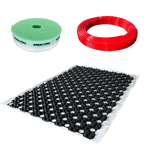 Komplettset für Fußbodenheizung im Dünnschichtsystem 12er Rohr für 18 mm Aufbauhöhe, 10 m²