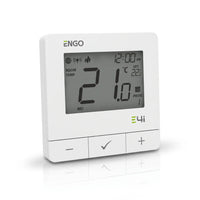 E4i-W WLAN-Raumthermostat weiß – flaches Aufputzgehäuse 80 × 80 × 23 mm, Seitenansicht