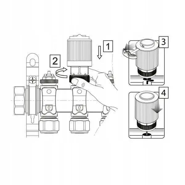 Thermoelektrischer Stellantrieb Engo E30NC - 230 für Fußbodenheizung - MC Therm Shop